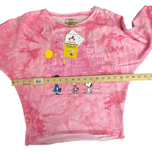 Appaman X Peanuts Sweatshirt Kids Sz 12 Light Pink Slouchy Tie Dye Graphic NWT - Picture 5 of 8